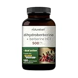 NatureBell Dihydroberberine with Berberine HCl - 120 Vegetarian Capsules - 500mg Dual Action Complex with GlucoVantage for High Absorption - Balanced Sugar & Heart Health Support*