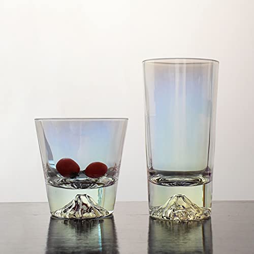 Set de 4 vasos de vidrio coloridos 9oz miniatura 5