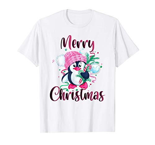 Pingouin de Noël mignon pour les femmes ou les filles T-Shirt Cover