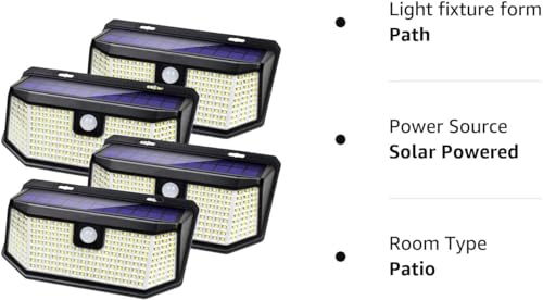 Aootek Solar Outdoor Motion Sensor Lights 2500Lm Solar Panel to 15.3 in² and 3 Modes(Security/Permanent On All Night/Smart Brightness Control) with IP65 Waterproof with Wide Angle(4pack) thumbnail 8