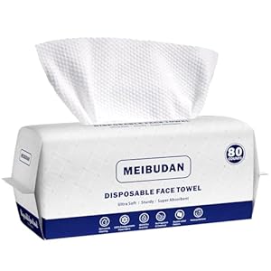 Disposable Face Towel, Face Clean Dry Makeup Remover Wipes, 80 Count, 1 Pack, 7.88in×9.48in