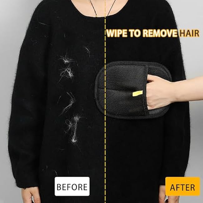 Pet Hair Removal Glove for Cats & Dogs, Electrostatic Reusable Magic Brush Pet Hair Remover Tool for Couch, Furniture,Car Seat,Pet Grooming-uOO5z5w3