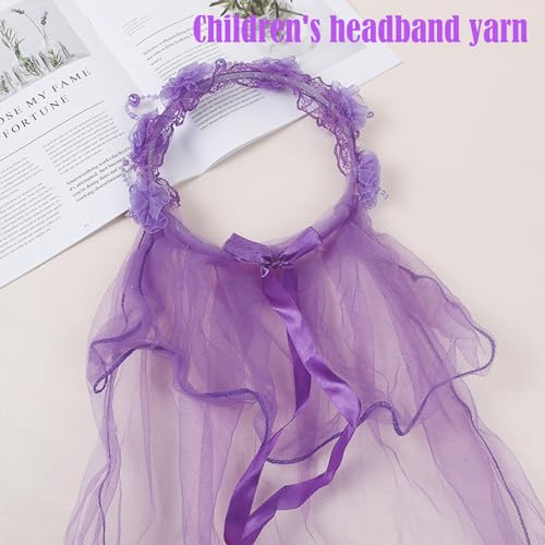 BDSHUNBF 5 Pcs Fairy Wings & Dressing Up Costume Set for Girls - Butterfly Wings, Magic Wand, Tutu & Headband - Image 4