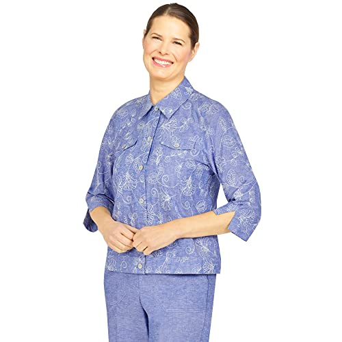 Veste en chambray légère confortable taille 14 broderie
