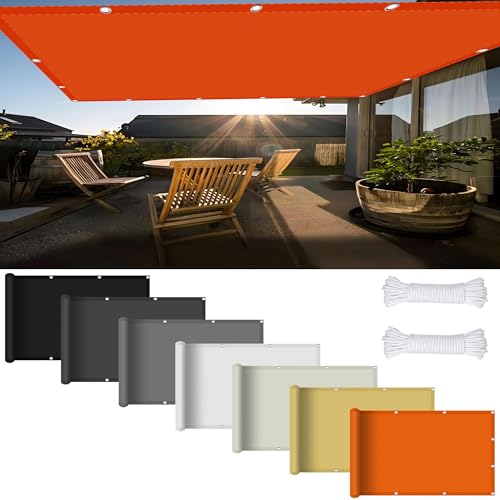 Toldo Vela Rectangular 1.5x2.2m protector solar naranja para jardin y terraza 2