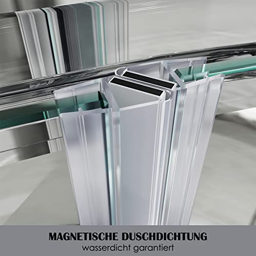 SONNI Viertelkreis Duschkabine Runddusche 90x90 eckeinstieg Duschabtrennung Schiebetür Viertelkreisdusche