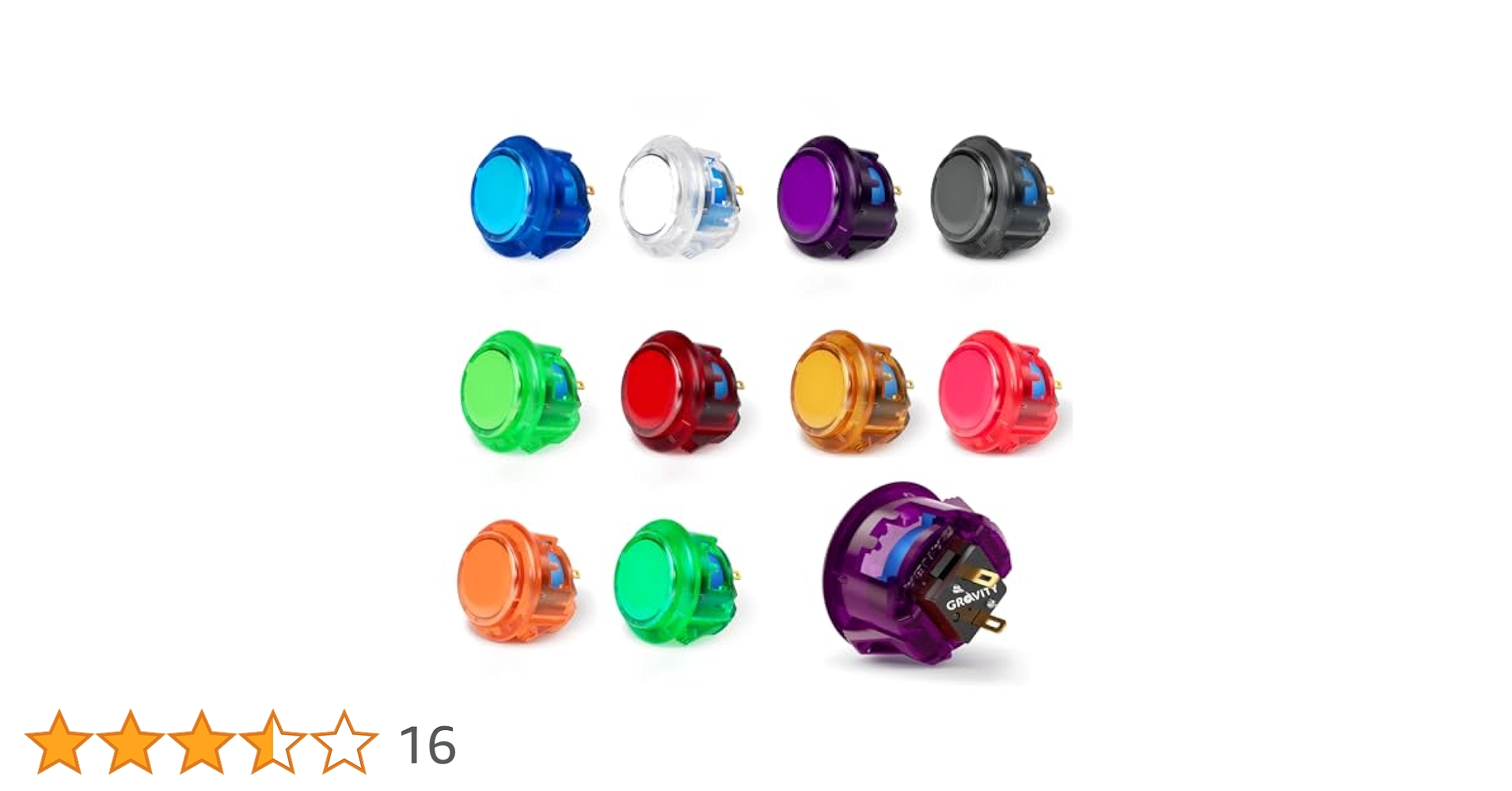 QANBA Gravity KS 24mm バイオレット 12個+30mm 3個 Qanba Gravity KS 30/24mm buttons