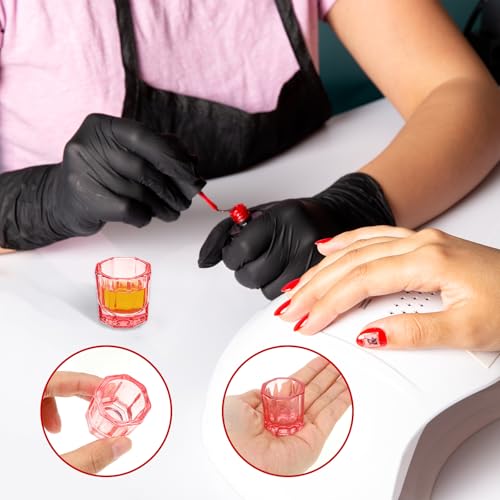 Set de 2 recipientes de vidrio para uñas rosa miniatura 5