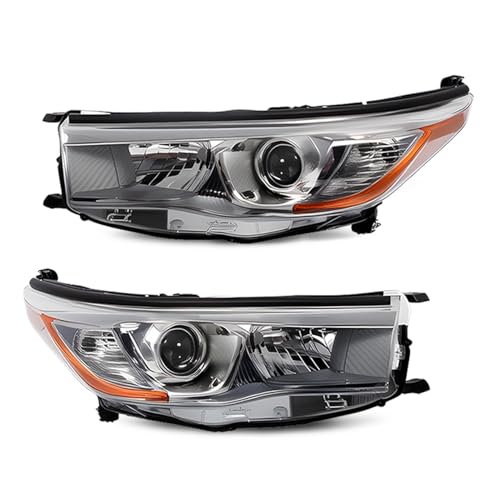 Jecoupoon 811500E250 811100E250 Halogen Headlight w/o Bulbs Compatible with 2014-2016 Highlander LE Plus/LE/Limited/XLE Driver & Passenger Side