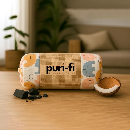 Image of Activated Charcoal Air Purifier, Non-Electric, Coconut Shell Charcoal, Odor & Moisture Absorber, Air Freshener for Home, Car, Reusable & Long-Lasting, 400 Gm (Elephant Parade)