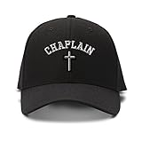 Cristian Chaplain Cross Embroidery Adjustable Structured Baseball Hat Black