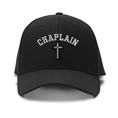Baseball Cap Christain Chaplain Cross Embroidery Acrylic Dad Hats for Men & Women Strap Closure Black 1 Size