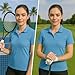 Animal Den Women's Dry-Fit Golf Polo Shirts 3-Button Golf Polo's in 20 Colors XS-3XL Shirt LtBlue-M