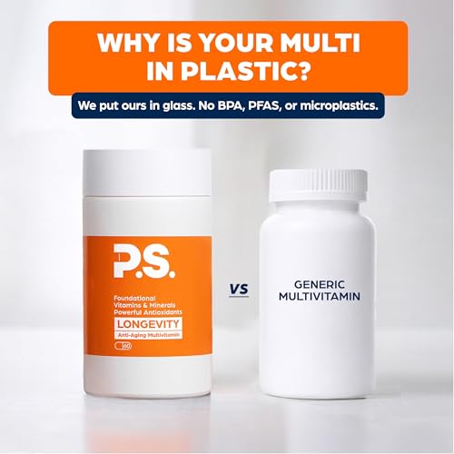 Image of PS Longevity Supplement - Anti-Aging Multivitamin for Men & Women - Premium Methylated B Vitamins, CoQ10, NR, Urolithin A & Natural Antioxidants - Cellular Health, Energy & Memory - 2 Month Supply