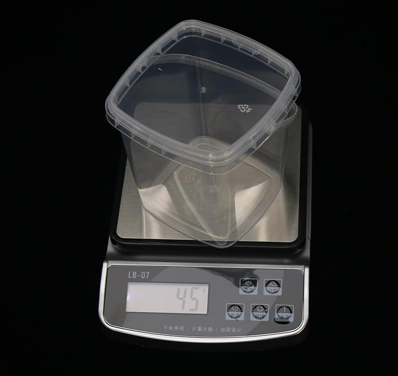 Image of 20 Pack 33oz Square Slime Containers with Lids and Handles, 1000ml Clear Transparent Plastic Storage Bucket Container, Cocktail Rum Buckets Reusable Food Storage Containers for Parties