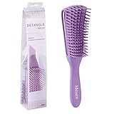 Messen Detangling Brush for Natural Black Hair Detangler for Afro America Textured 3a to 4c Kinky Curly Wavy Eliminate Knots While Exfoliating Your Scalp and Stimulate Blood Circulation(1 Pack,Purple)