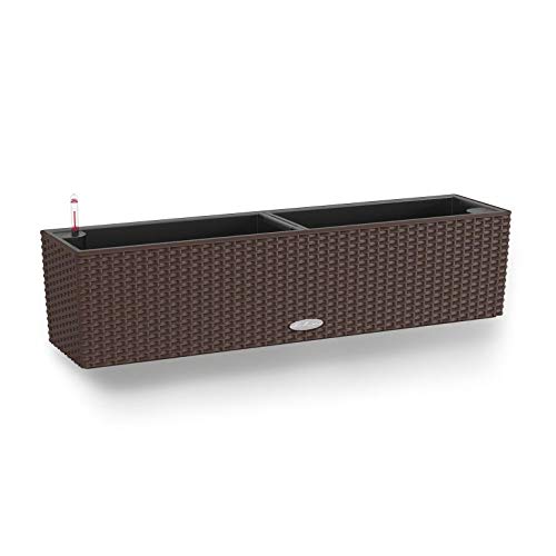 Lechuza Fioriera BALCONERA Cottage 80x19 con Auto irrigazione Caffé
