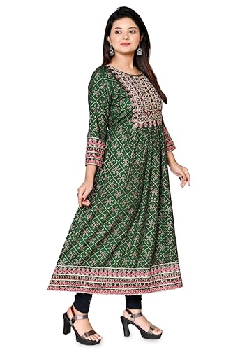 Image of Rayon Casual Ethnic Round Neck Embroidered Kurta for Women and Girls (310)