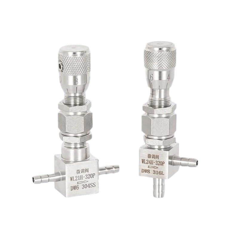 Zawór iglicowy prosty i kątowy ze stali nierdzewnej 304, króciec do węża 4–12 mm do mikroregulacji dozowania gazu wodnego(12mm,SUS316L,Straight)