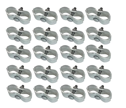 Plutreas Chain Link Fence Panel Clamps 1-3/8 Dog Kennel Panel Clamps for Round Pipe Panel Frame (Set of 20)