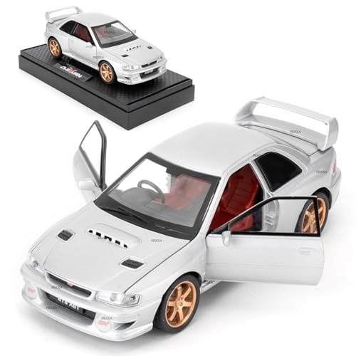 Image of FEXXA 1 /32 Compatible for Subaru Impreza WRX STI Model Car, Pull Back Diecast Collectible Car Toy with Sounds & Lights for Kids Boys Girls and Adults, Gift (Silver)