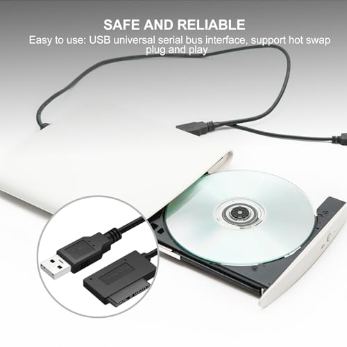 Cable adaptador Serial Ata a USB 2.0 para disco óptico portátil miniatura 7