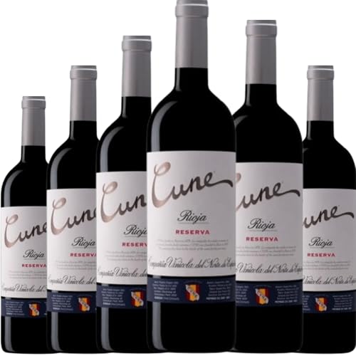 Cune Reserva Vino Tinto con Aromas de Fruta Madura y Notas de Barrica, Ideal para Maridar con Carnes Rojas, Quesos Curados y Platos Tradicionales| 6 botellas