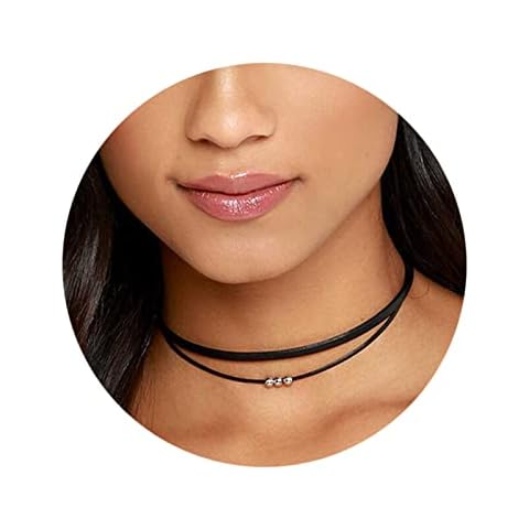 Dervivea Vintage Layered Leather Choker Necklace Cover