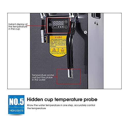 8L Kommerzielle Milchaufschäumer, Multifunktions-Dampfkocher, Vollautomatischer Milchschaum-Hersteller, für Bubble Tea… – Bild 8