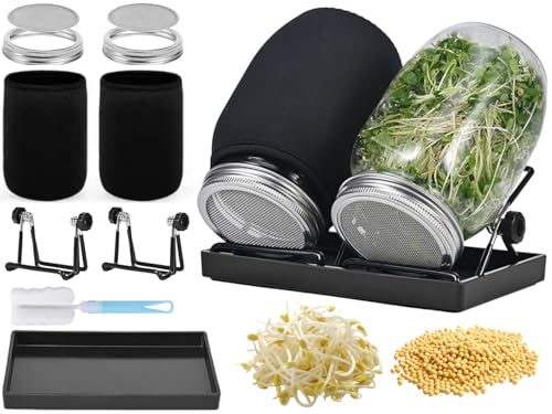 IATAHI Kit de Tarros de Germinación Brote,Semilla Germinador de Semillas,Tarros para Germinados,Kit de Tarros de Germinación Brote de Semilla,Kit de Tarros de Germinación,Kit de Brote de Semilla