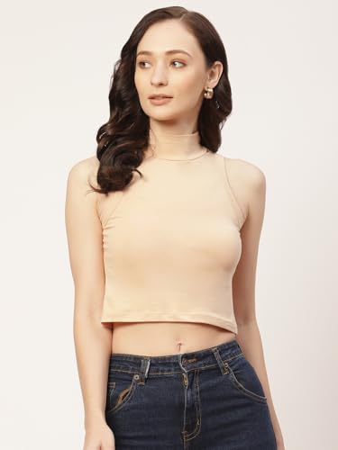 Image of Women Solid Super Soft streachable Cotton Lycra Blended Crop Top