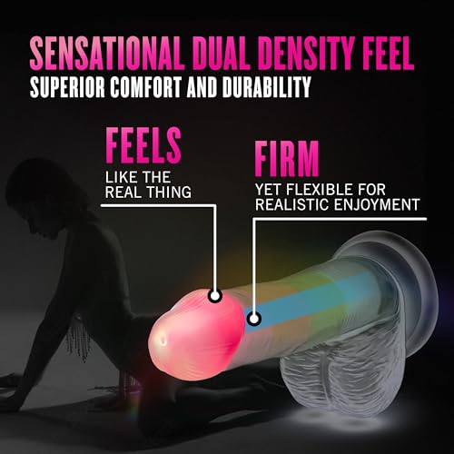 Image of Blush Neo Elite: Rainbow Rave 6.5 inch Silicone Dildo ~ 1.25 inch Wide Glowing Dildos ~ Suction Cup Strap-On Compatible ~ G-Spot Anal Vaginal Pegging Play ~ Night Pleasure Sex Toys Penis for Women Men Couples