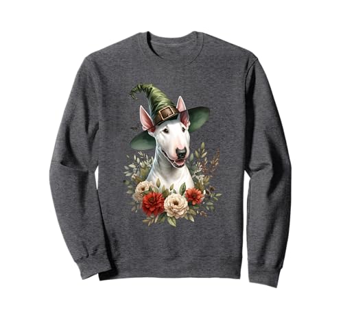 Arte de acuarela de perro Bull Terrier Halloween Sudadera