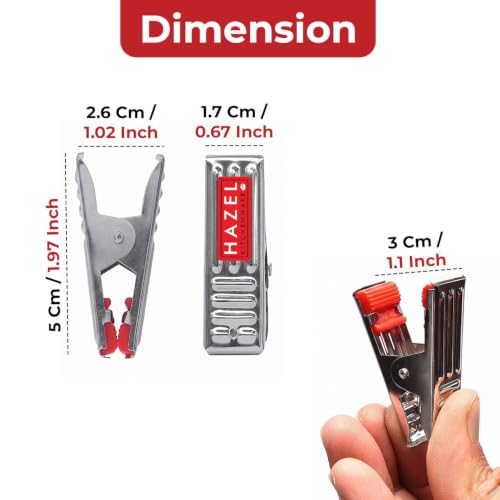 Image of HAZEL Stainless Steel Clips for Clothes Drying | Cloth Clips for Drying Cloth (A Shape Clips, Set of 24)