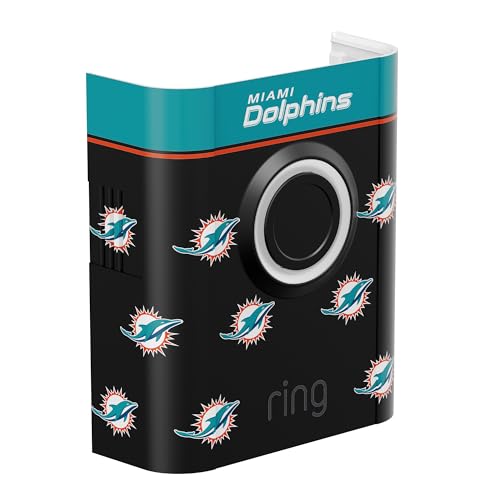 Image of All-New Limited Edition, Official NFL Faceplate for Ring Doorbells - Video Doorbell 3, Video Doorbell 3 Plus, Video Doorbell 4, Battery Doorbell Plus, and Battery Doorbell Pro | Miami Dolphins