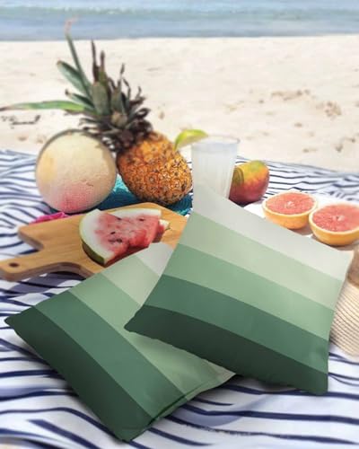 Green Grey Outdoor Pillow Covers Waterproof,All Weather Cushion Case Set of 2 Decorative Pillowcases for Sofa Couch Bed Decor Patio Furniture 26