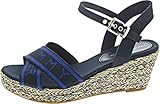  Tommy Hilfiger Metallic Mid Wedge Sandal (Sandalette blau / 37)
