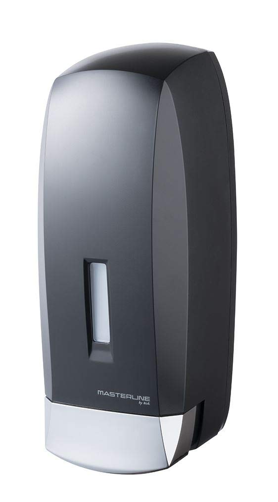 Bisk Black 1000Ml Liquid Soap Refillable Dispenser Wallmounted Push Button Tank Abs