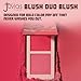 Juvia's Place Blushed Duo Blush Volume5 - Two Tone Pigmented Buildable Pressed Mineral Powder - Rosy Natural Cheeks Matte Fresh Finish for All Skin Color