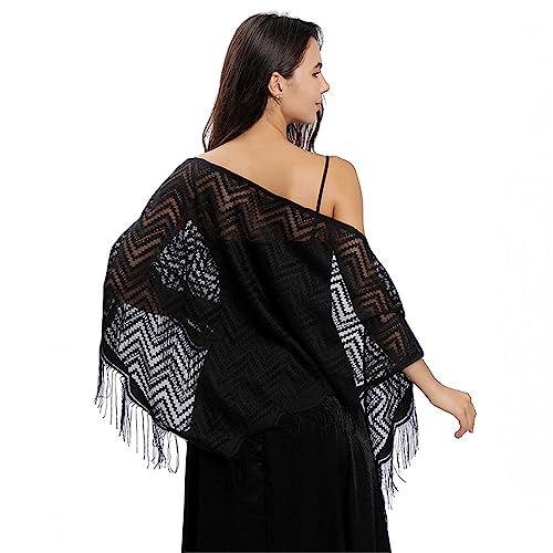 Lace Triangle Shawls and tassels Wraps cover ups for Brides and Women.(DDNPJ7)