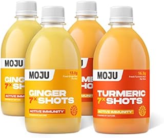 MOJU Ginger Shots - 12x60ml, Immune Support, Natural Ingredients, No Added Sugars or Sweeteners, Vegan