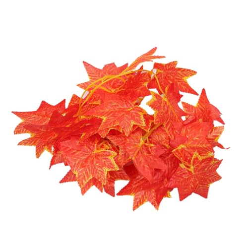 ZONADAH Landscaping Plants Lifelike Reptile Leaves Reptile Plants 87 inche Length Artificial Leaves Hanging Vine Fall Plastic Maple Leaves Habitat Decorations - Image 3