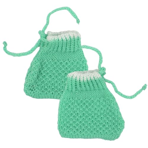 Image of Infants Woollen Sweater Set for Babies with Cap and Socks, Green, Long Sleeve, V-Neck, 3 to 6 Months, 3 Pcs Set