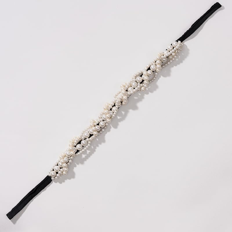 Image of Hair Drama Co. Rose Crystal Pearl Hair Bun Accessory for Women | Baroque Pearl Bride Hair Accessories for Wedding | Embellished Crystal Rhinestone Bun Clip Holder