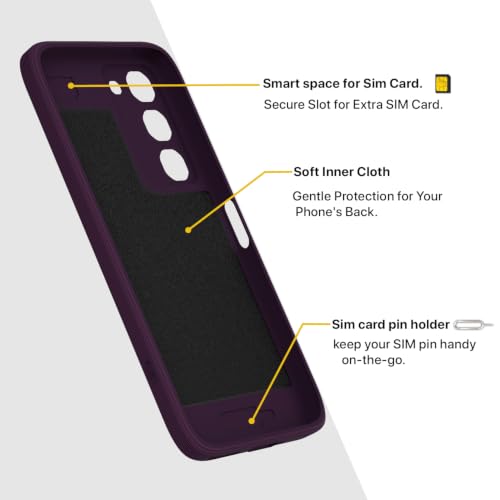 Image of Outlouders Back Cover for Realme P4R 5G | Soft Matte Silicone | Slim Fit | Magnetic-Safe Logo Design (Magnetic-Safe Not Compatible) | Shockproof | Camera Protection Bumper Case (Purple)