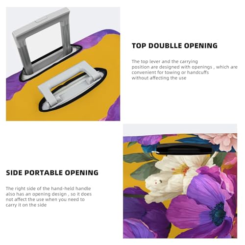 Several Purple Flowers Elastic Travel Luggage Covers Dustproof Scratch-Resistant Suitcase Protector Fit 22-24 Inch3