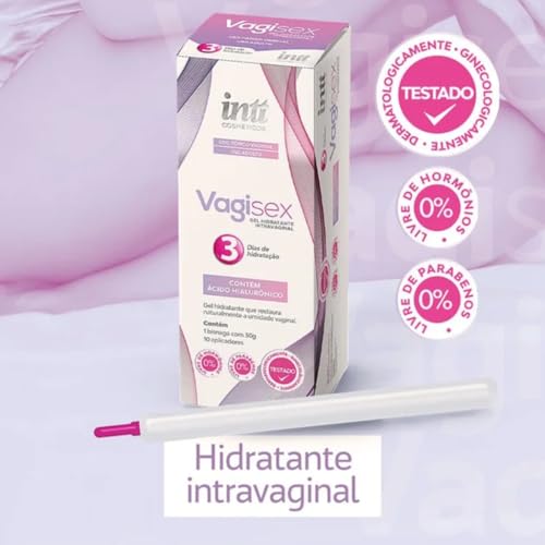 Kit 2 Gel Lubrificante Hidratante Intravaginal Vagisex 30g com Ácido Hialurônico 10 Aplicadores - Re
