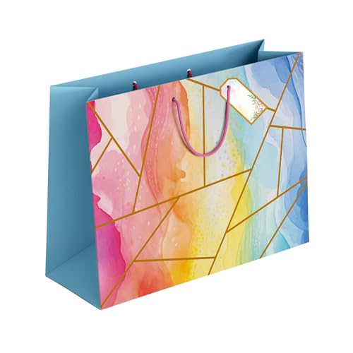 Image of Gift bags Large size - Paper Bags for Gifting - Return Gift Bags for Birthday Party - Pack of 5 - Size 14 x 10.5 x 4 inch - Carry Bags for gifting - Blue Bags