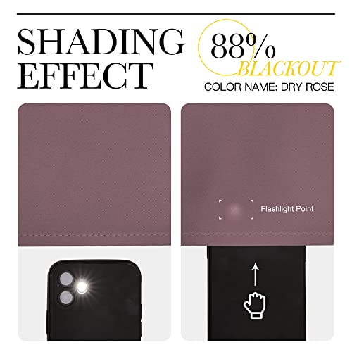 Image of NICETOWN Bedroom Curtain Panels Blackout Draperies, 1 Pair, 29 by 40 inches, Dry Rose, Thermal Insulated Solid Grommet Blackout Curtains /Drapes for Small Window
