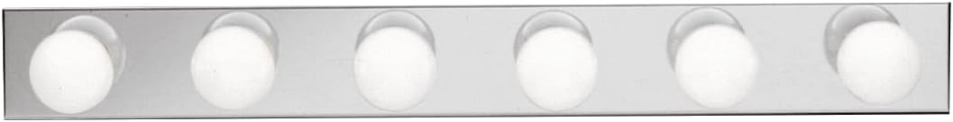 Kichler 36" Linear Bathroom Light Fixture, 6-Light Vanity for Bathroom in Chrome, 626CH, (36" W x 4.25" H x 2" D)